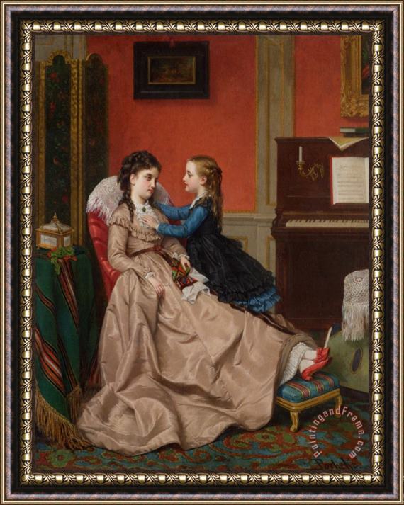 Jan Frederik Pieter Portielje Mothers Darling Framed Painting