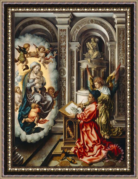 Jan Gossaert St. Luke Painting The Madonna Framed Print