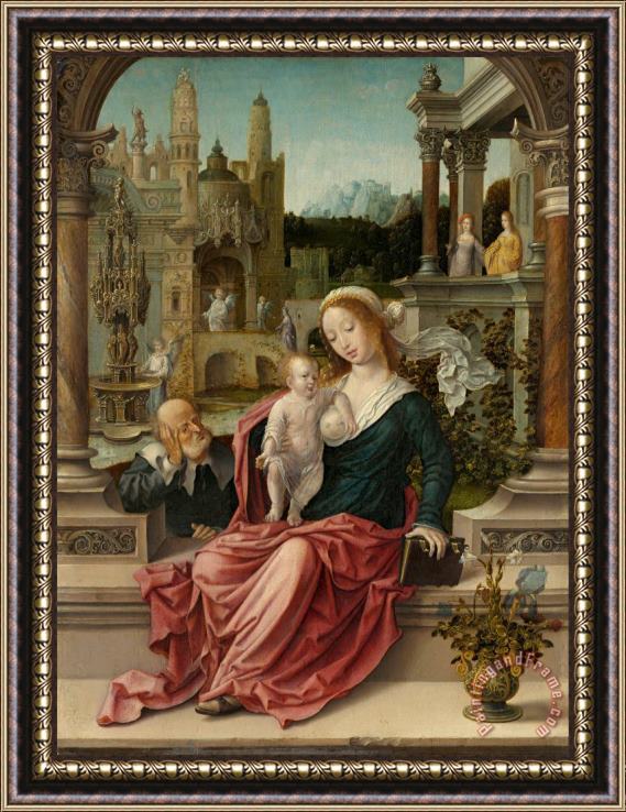 Jan Gossaert The Holy Family Framed Painting