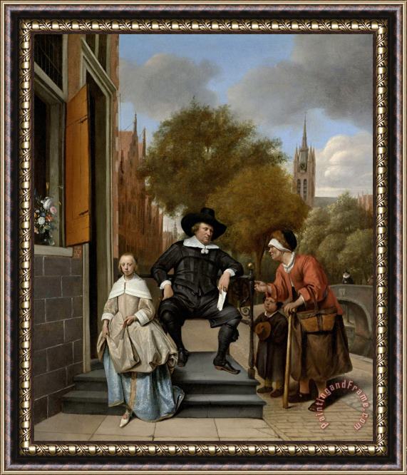 Jan Havicksz Steen Adolf And Catharina Croeser, Known As 'the Burgomaster of Delft And His Daughter' Framed Print