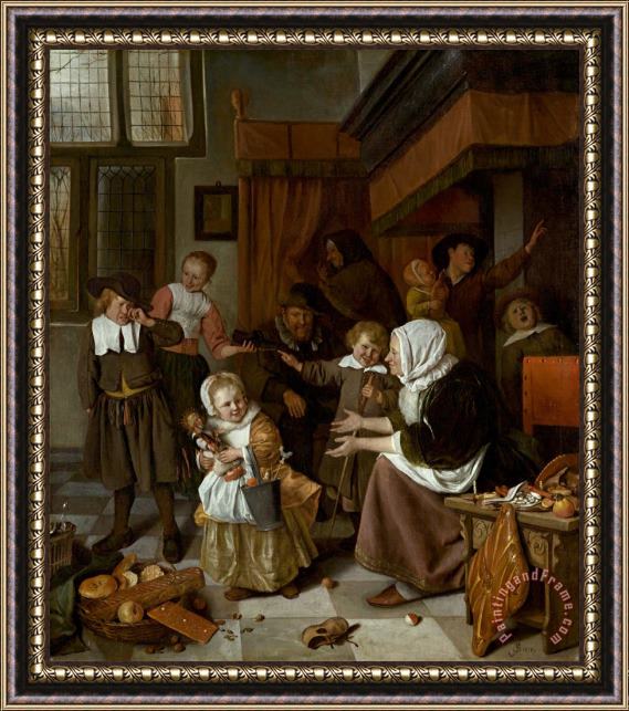 Jan Havicksz Steen Het Sint Nicolaasfeest Framed Print