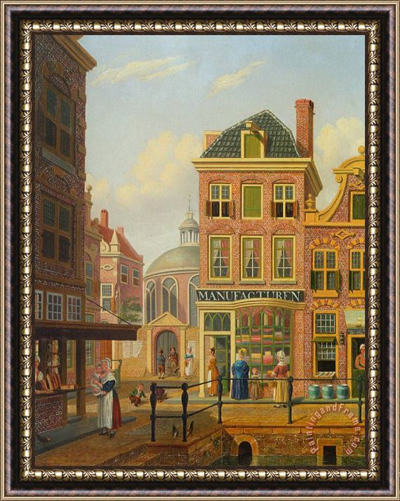 Jan Hendrik Verheijen A Capriccio View in Amsterdam Framed Painting