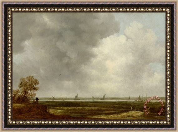 Jan Josefsz Van Goyen Vista of The Floodplain of a River (panorama in Guelders) Framed Print
