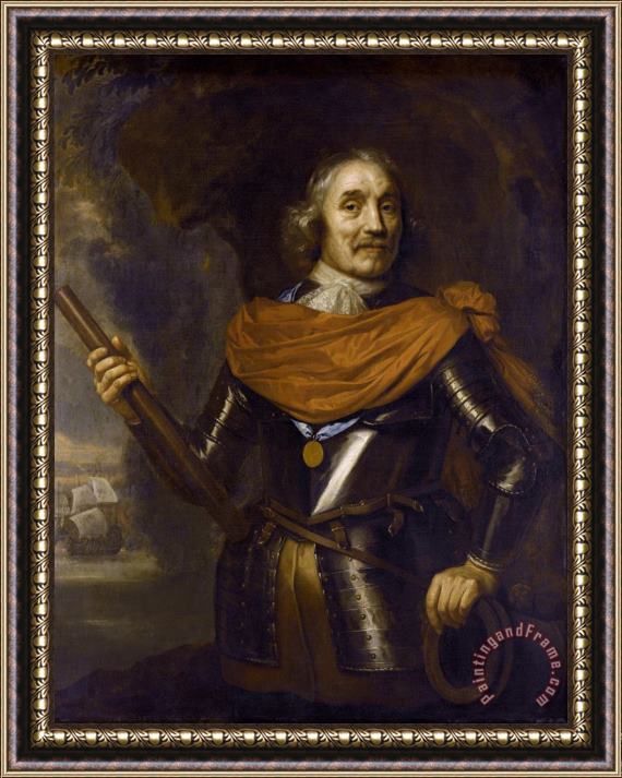 Jan Lievens Portrait of Lieutenant Admiral Maerten Harpertsz Tromp Framed Painting