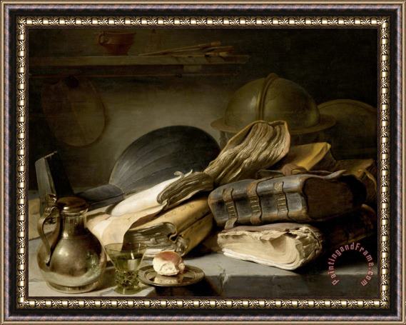 Jan Lievens Still Life with Books Framed Painting