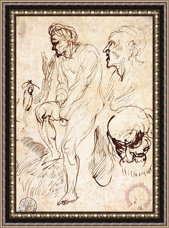 Jan Lievens Studies After The Model Framed Painting