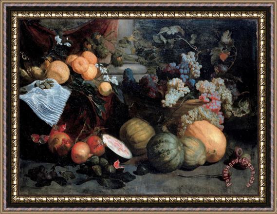 Jan Roos Still Life with Fruit And Vegetables Framed Painting