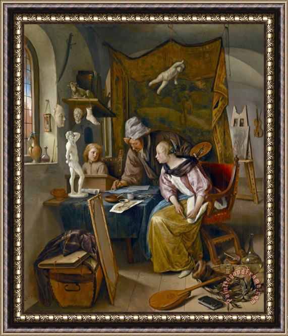 Jan Steen The Drawing Lesson Framed Print