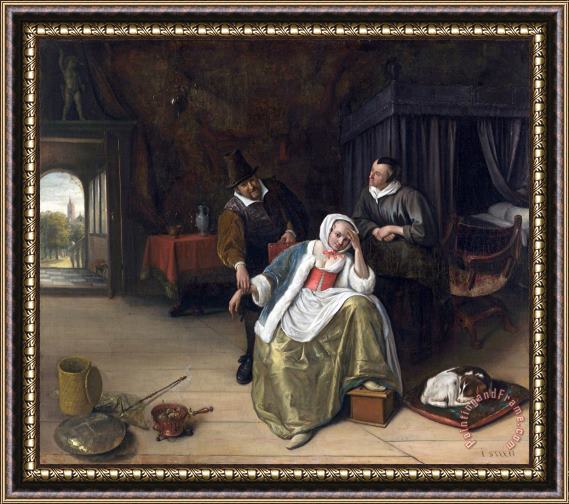 Jan Steen The Lovesick Maiden Framed Painting