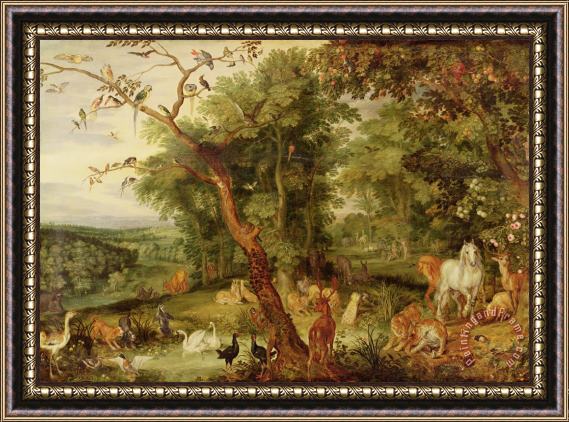 Jan the Elder Brueghel The Garden of Eden Framed Print
