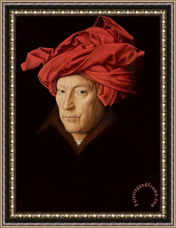Jan Van Eyck Portrait of a Man Framed Print