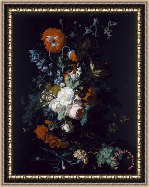 Jan van Huysum  Still Life of Flowers And Fruit Framed Painting