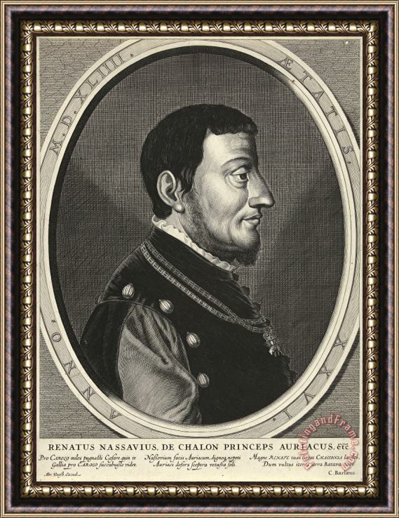 Jan Van Scorel Schoorl Portret Van Rene De Chalon, Prins Van Oranje Framed Painting