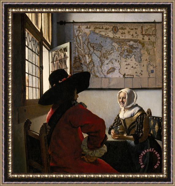 Jan Vermeer Amorous Couple Framed Painting