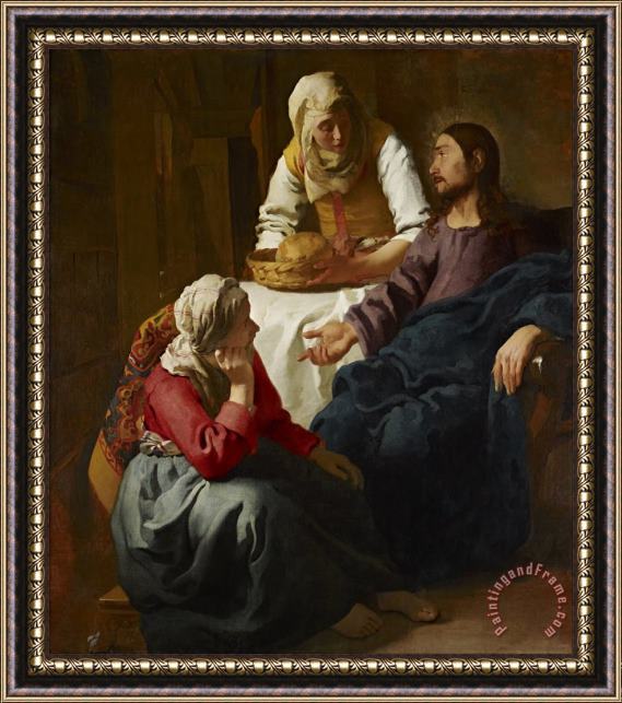 Jan Vermeer Christ in The House of Martha And Mary Framed Print