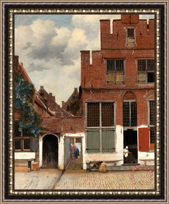 Jan Vermeer Gezicht Op Huizen in Delft, Bekend Als 'het Straatje' Framed Print