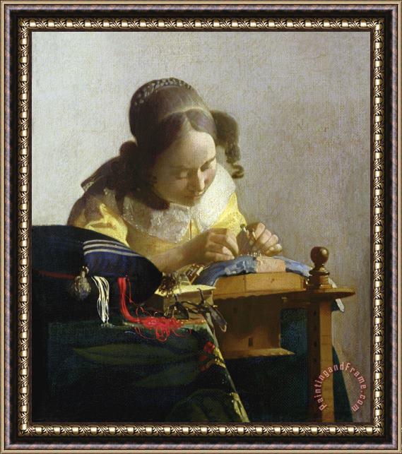 Jan Vermeer The Lacemaker Framed Print