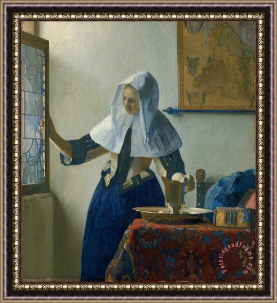 Jan Vermeer Young Woman with a Water Pitcher Framed Print