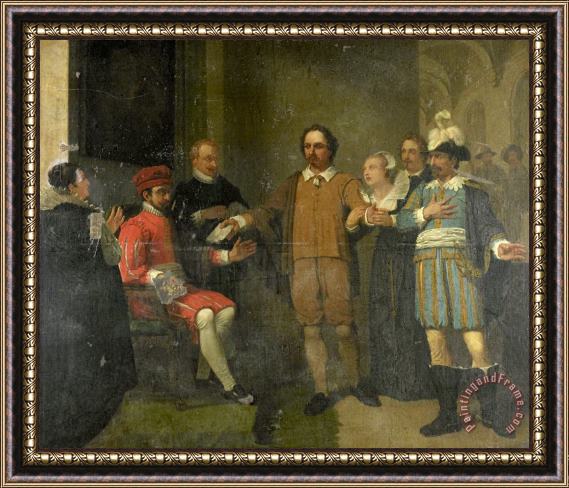 Jan Willem Pieneman Jacob Simonsz De Rijk Getting The Spanish Governor General Requesens to Release Marnix Van Sint Aldegonde, 1575 Framed Print