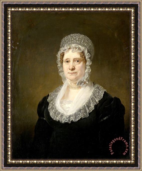Jan Willem Pieneman Portrait of Sara De Haan, Widow of The Amsterdam Underwriter Cornelis Hartsen Framed Print