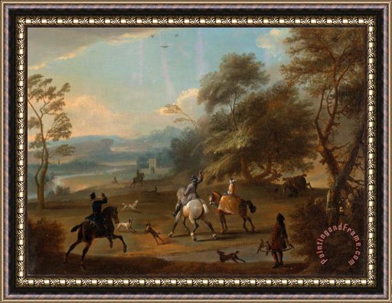 Jan Wyck A Hawking Party Framed Painting