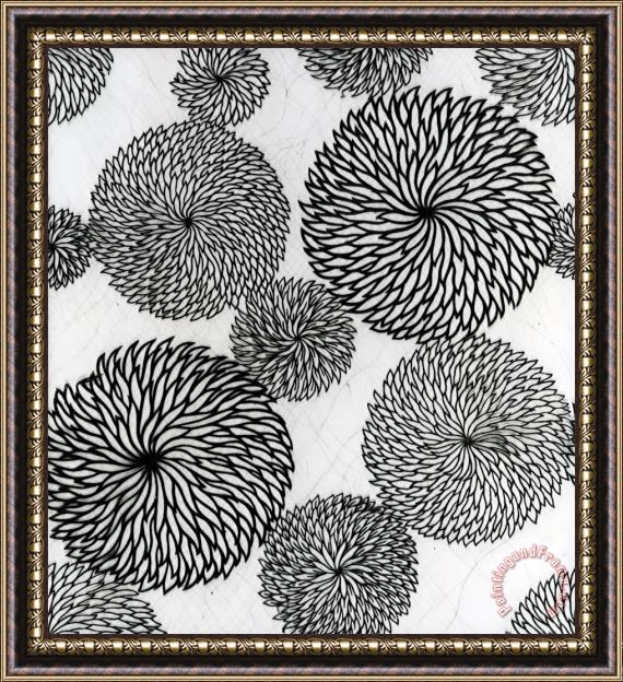 Japanese School Chrysanthemums Framed Print