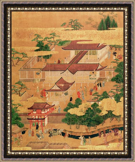 Japanese School The Life and Pastimes of the Japanese Court - Tosa School - Edo Period Framed Painting