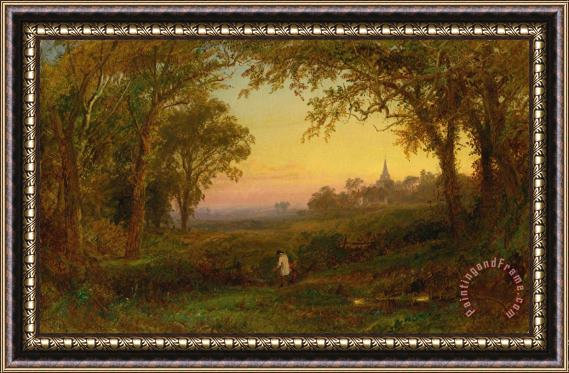 Jasper Francis Cropsey Church Lord Portsmouth Park Surrey Framed Painting