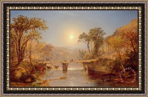 Jasper Francis Cropsey Indian Summer on the Delaware River Framed Painting