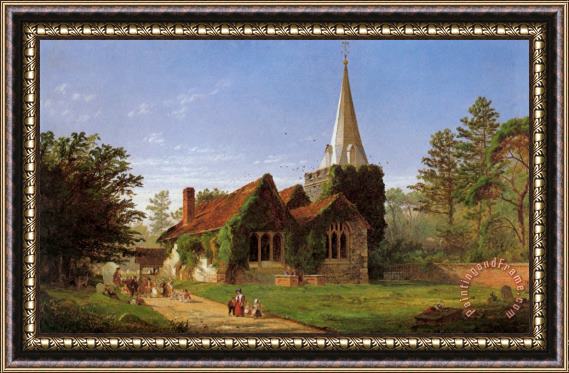 Jasper Francis Cropsey The Church at Stoke Poges Framed Painting