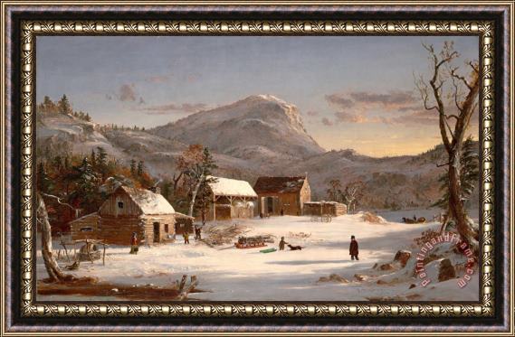 Jasper Francis Cropsey Winter Scene Ramapo Valley, 1853 Framed Print