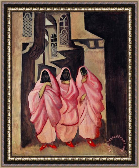 Jazeps Grosvalds Three Women on The Street of Baghdad Framed Print