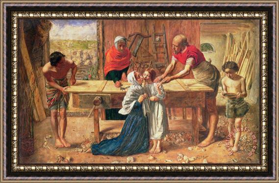 JE Millais and Rebecca Solomon Christ in the House of His Parents Framed Print