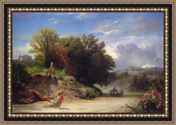 Jean Achille Benouville Landscape on the Outskirts of Rome Framed Print
