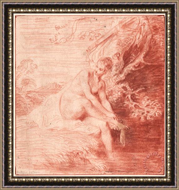 Jean Antoine Watteau Diana Bathing, C. 1715 1716 Framed Print