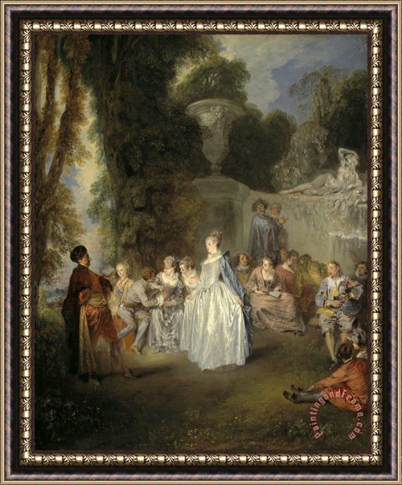 Jean Antoine Watteau Fetes Venitiennes Framed Painting