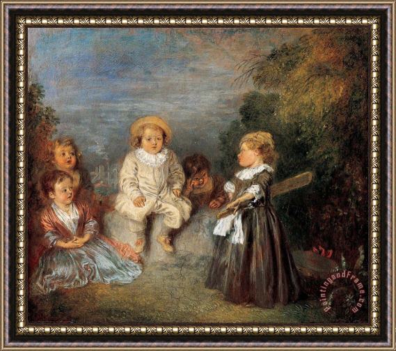 Jean Antoine Watteau Heureux Age! Age D'or (happy Age! Golden Age) Framed Painting