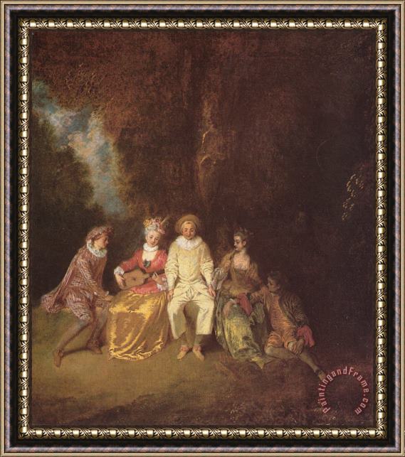 Jean Antoine Watteau Pierrot Content Framed Print