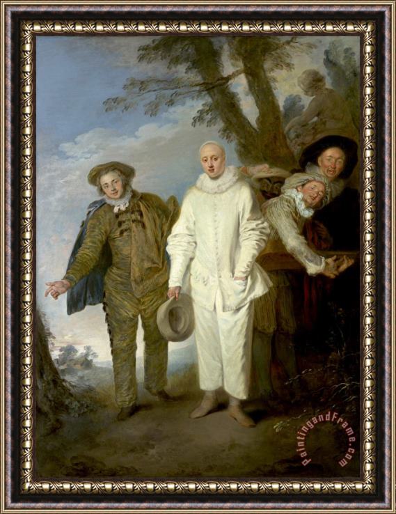 Jean Antoine Watteau The Italian Comedians Framed Painting