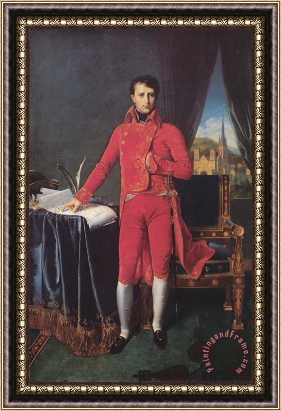 Jean Auguste Dominique Ingres Bonaparte As First Consul Framed Painting