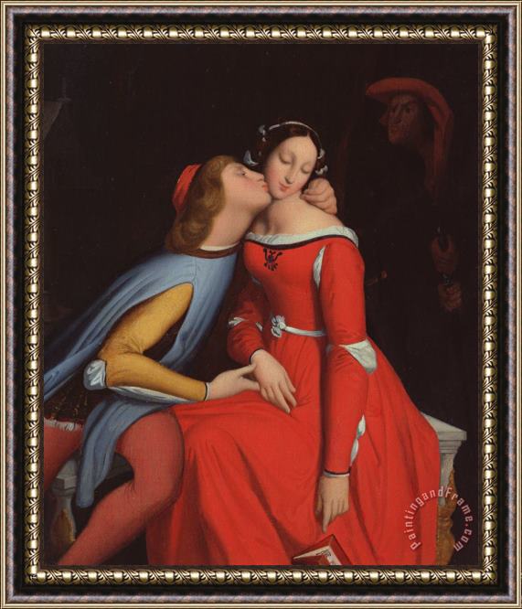 jean Auguste Dominique Ingres Francesca da Rimini and Paolo Malatestascene Framed Print