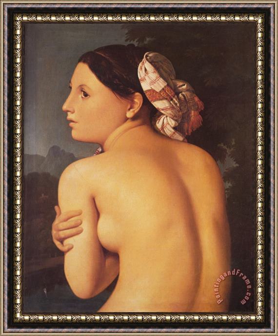 Jean Auguste Dominique Ingres Halffigure of a Bather Framed Painting