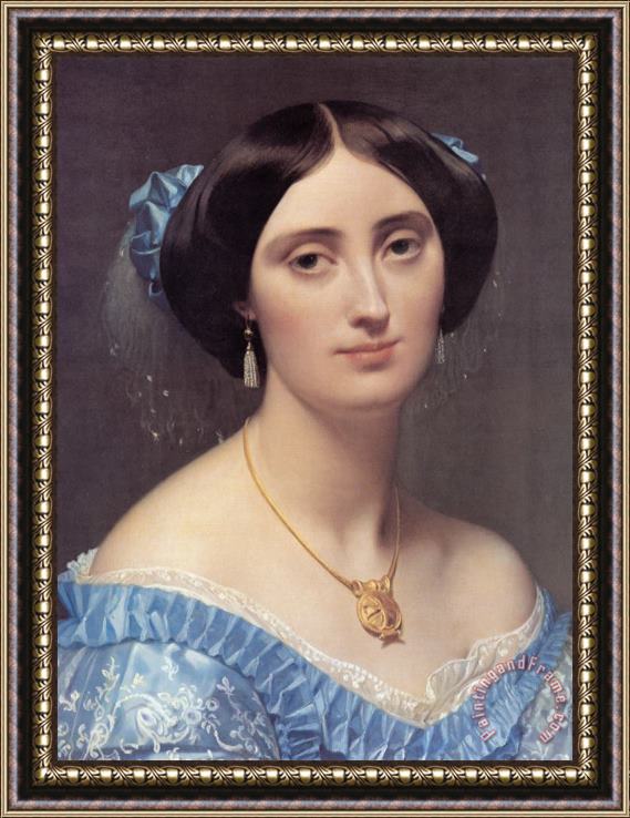Jean Auguste Dominique Ingres Josephine Eleonore Marie Pauline De Galard De Brassac De Bearn, Princesse De Broglie (detail) Framed Print