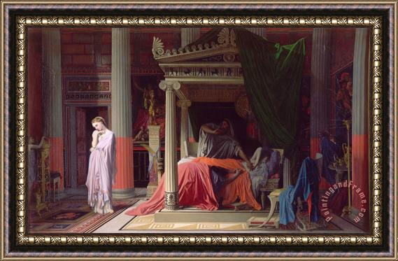 Jean Auguste Dominique Ingres La Maladie D'antiochus, Ou Antiochus Et Stratonice Framed Print