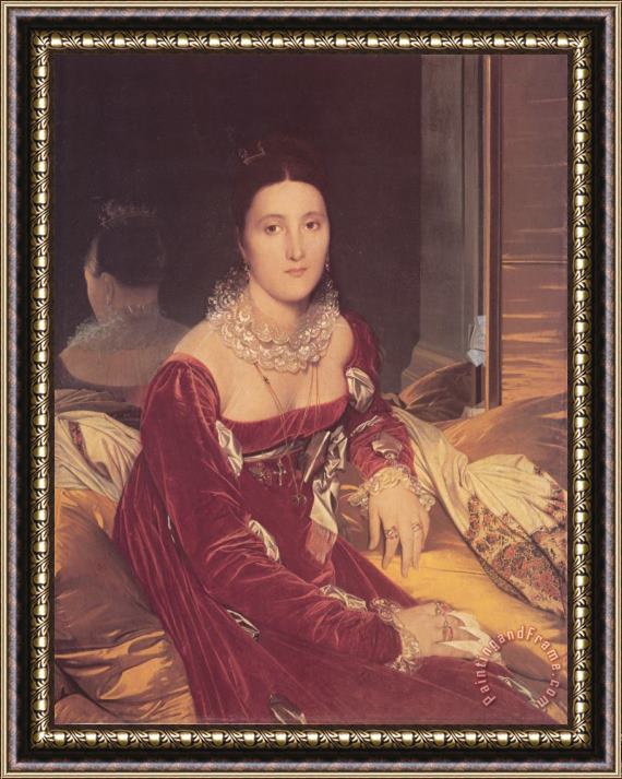 Jean Auguste Dominique Ingres Madame De Senonnes, Nee Mariegenevievemarguerite Marcoz, Later Vicomtess De Senonnes Framed Painting