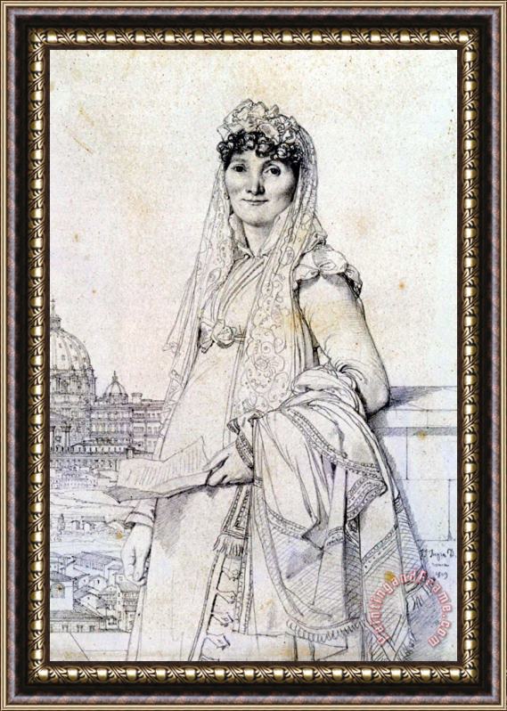 Jean Auguste Dominique Ingres Madame Guillaume Mallet, Born Anne Julie Houel Framed Painting