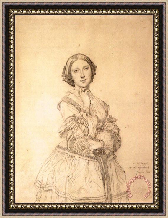 Jean Auguste Dominique Ingres Mademoiselle Cecile Panckoucke Framed Painting