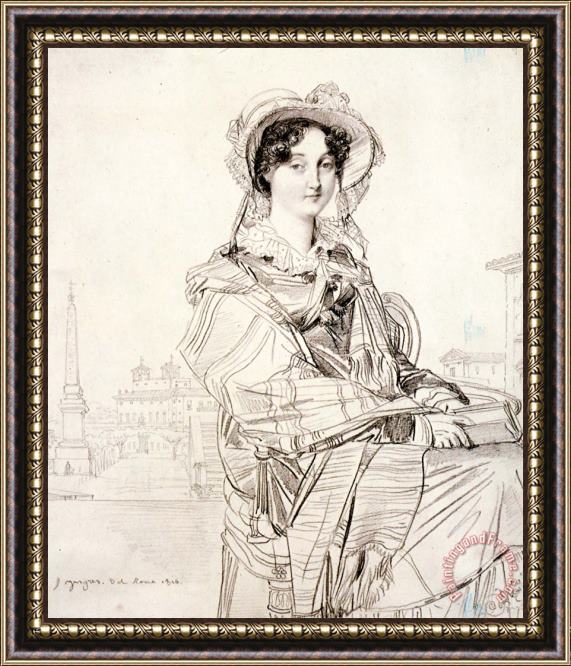 Jean Auguste Dominique Ingres Mrs Charles Badham, Born Margaret Cambpell Framed Painting