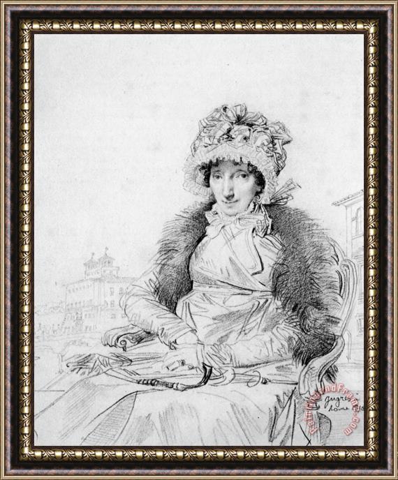 Jean Auguste Dominique Ingres Mrs John Mackie, Born Dorothea Sophia De Champs Framed Painting