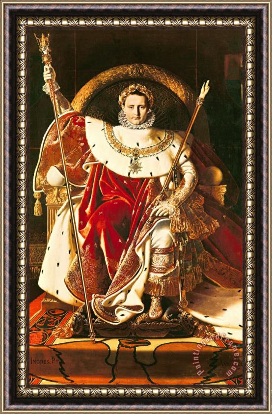 Jean Auguste Dominique Ingres Napoleon I (1769 1821) on The Imperial Throne Framed Painting